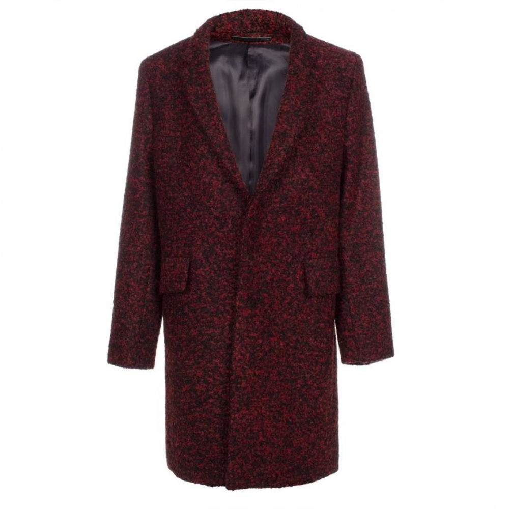 Paul Smith Men’s Bouclé Coat - Red Black - Small